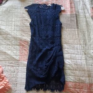 Short blue lace dress